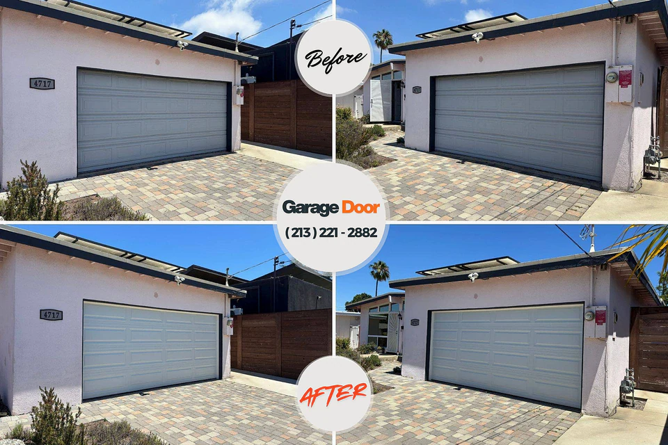 Before and after: garage door repair Alamance, NC